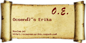 Ocsenás Erika névjegykártya