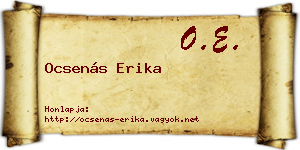 Ocsenás Erika névjegykártya